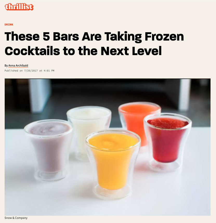 Image of Snow & Company featured in Thrillist