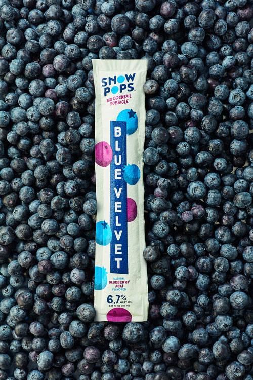 Image of SnowPops Blue Velvet on fruit
